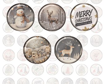 Glascabochon Weihnachten 8 - 25mm Auswahl, handgemachter Glass Cabochon, Fotocabochon, Motivcabochon, DIY