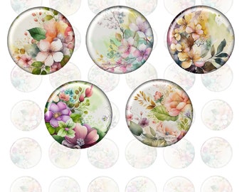 Glascabochon Blumenwiese 8 - 25mm Auswahl, handgemachter Motivcabochon, Glass Cabochon, Fotocabochon, Glasschmuck, Cabochonschmuck