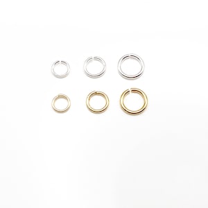 20 Stück 24K Gold plattierte oder 925 Silber plattierte Biegeringe aus Messing Ø 4mm, 5mm, 6mm, 8mm, Open Jump Ring, Bindering, Spaltring