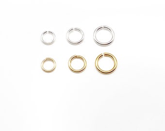 20 Stück 24K Gold plattierte oder 925 Silber plattierte Biegeringe aus Messing Ø 4mm, 5mm, 6mm, 8mm, Open Jump Ring, Bindering, Spaltring