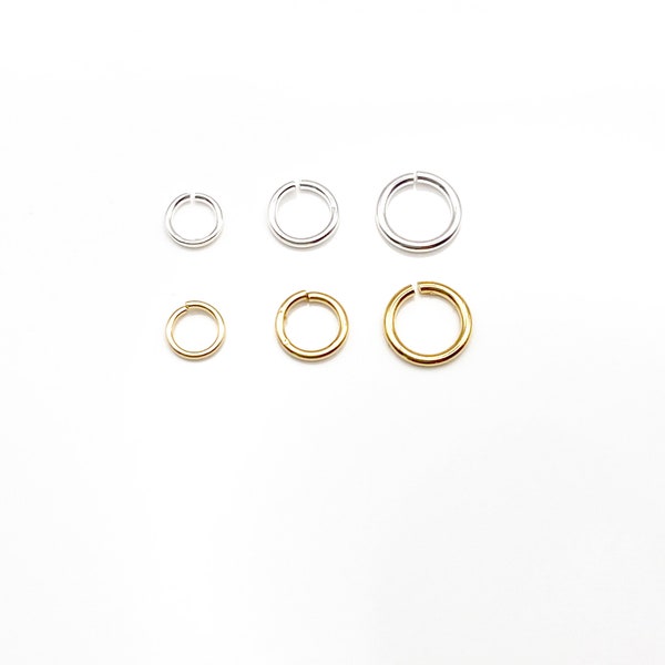 20 Stück 24K Gold plattierte oder 925 Silber plattierte Biegeringe aus Messing Ø 4mm, 5mm, 6mm, 8mm, Open Jump Ring, Bindering, Spaltring