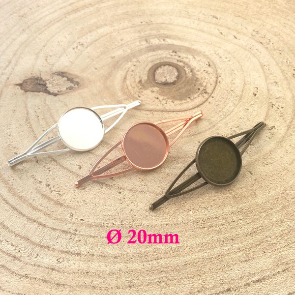 4 x Haarnadel Rohling 20mm innen, silbern, rosegold oder bronzefarben