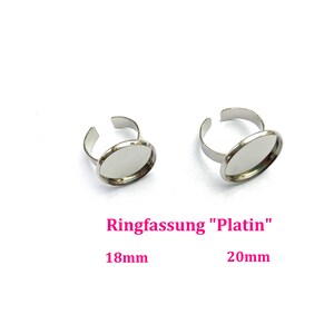 Silberfarbene Ringfassung für Cabochon, Ringrohling Cabochonring Cabochonfassung
