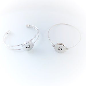 SALE / Räumungsverkauf: 1 x Armreif für Drucknopf, Größenverstellbar, Wechselschmuck, Armspange