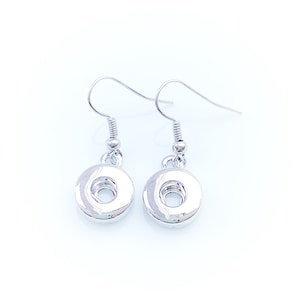 SALE / Räumungsverkauf: 1 Paar Ohrhänger für Druckknöpfe 10mm (Dorn 4,5mm), Wechselschmuck, Ohrringe silber, Ohrringe Wechselmotiv