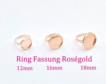 Hell-Rosegoldene Ringfassung für Cabochon, Ringrohling Cabochonring Cabochonfassung