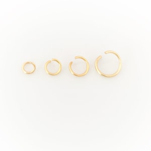 50 x goldene offene Edelstahl Biegeringe Ø 4mm, 5mm, 6mm, 7mm, 8mm / Drahtstärke 0,7mm, Open Jump Ring, Bindering, Öse, Spaltring