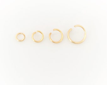 50 x goldene offene Edelstahl Biegeringe Ø 4mm, 5mm, 6mm, 7mm, 8mm / Drahtstärke 0,7mm, Open Jump Ring, Bindering, Öse, Spaltring