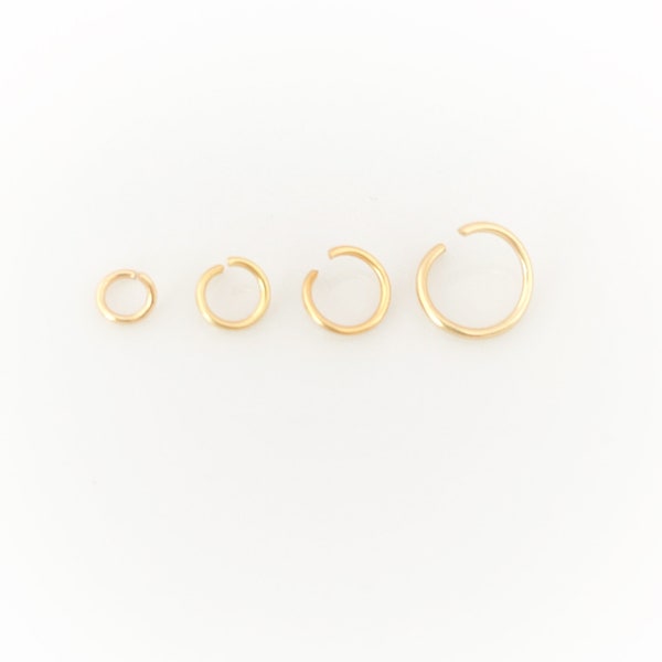 50 x goldene offene Edelstahl Biegeringe Ø 4mm, 5mm, 6mm, 7mm, 8mm / Drahtstärke 0,7mm, Open Jump Ring, Bindering, Öse, Spaltring