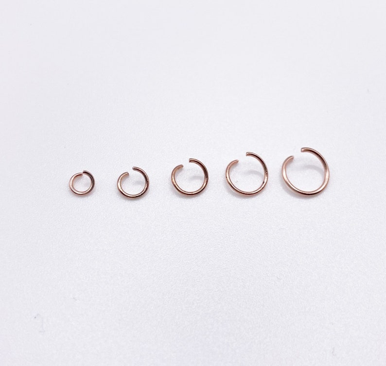 50 x rosegoldene offene Edelstahl Biegeringe Ø 4mm, 5mm, 6mm, 8mm / Drahtstärke 0,7mm, Open Jump Ring, Bindering, Öse, Spaltring Bild 5