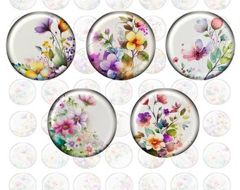 Glascabochon Blume 8 - 25mm Auswahl, handgemachter Glass Cabochon, Fotocabochon, Motivcabochon, DIY