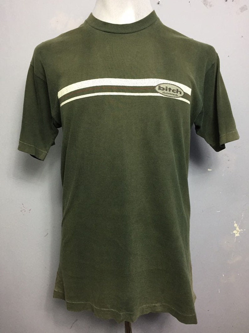 Vtg 90s Bitch Skateboard Streetwear Tshirt