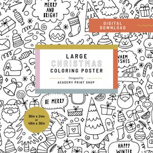 Christmas Giant Coloring Page | Giant Coloring Poster | Large Coloring Page | Christmas Coloring Pages | Childrens Coloring Pages