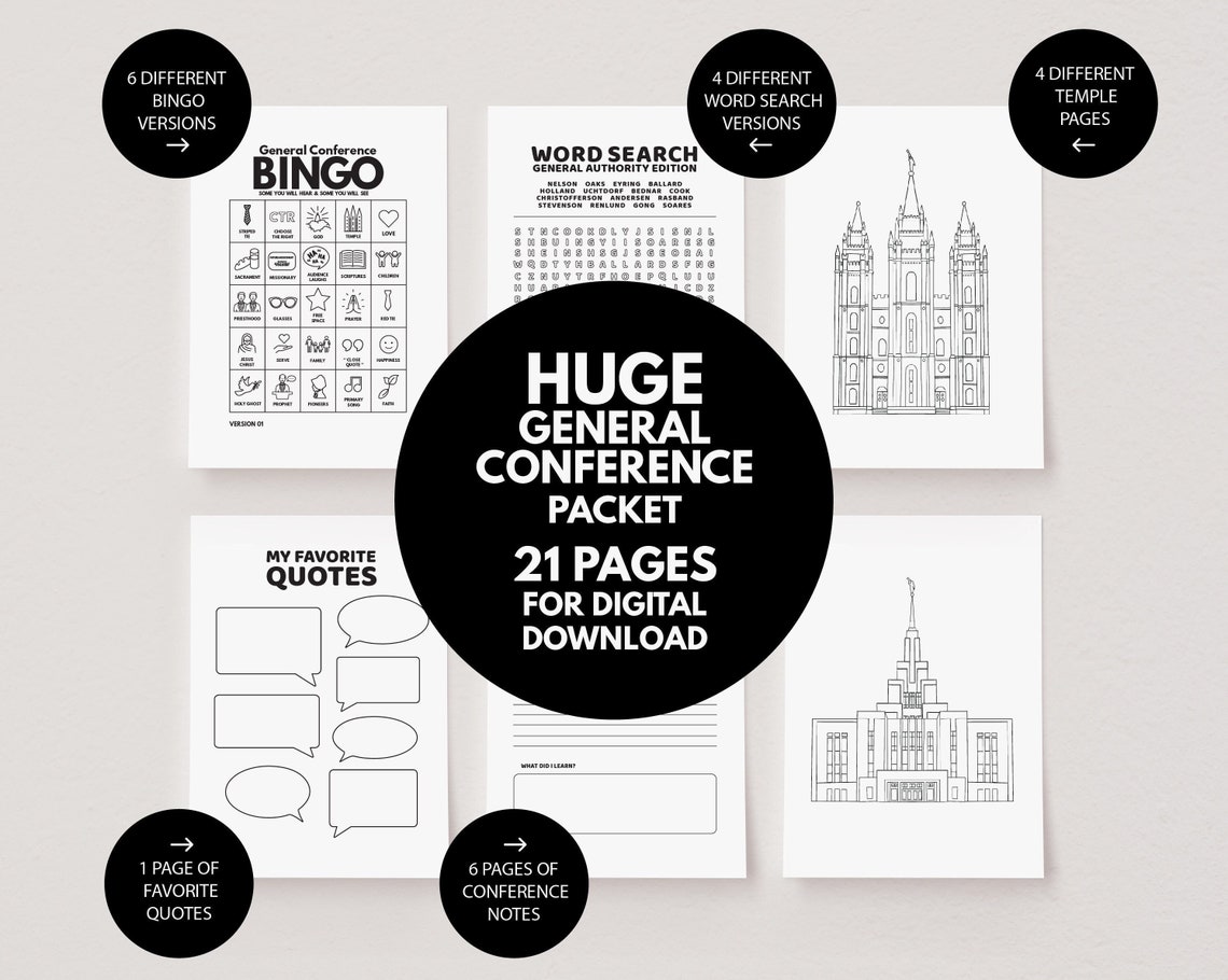 General Conference Packet | LDS Conference Activity | LDS Coloring ...