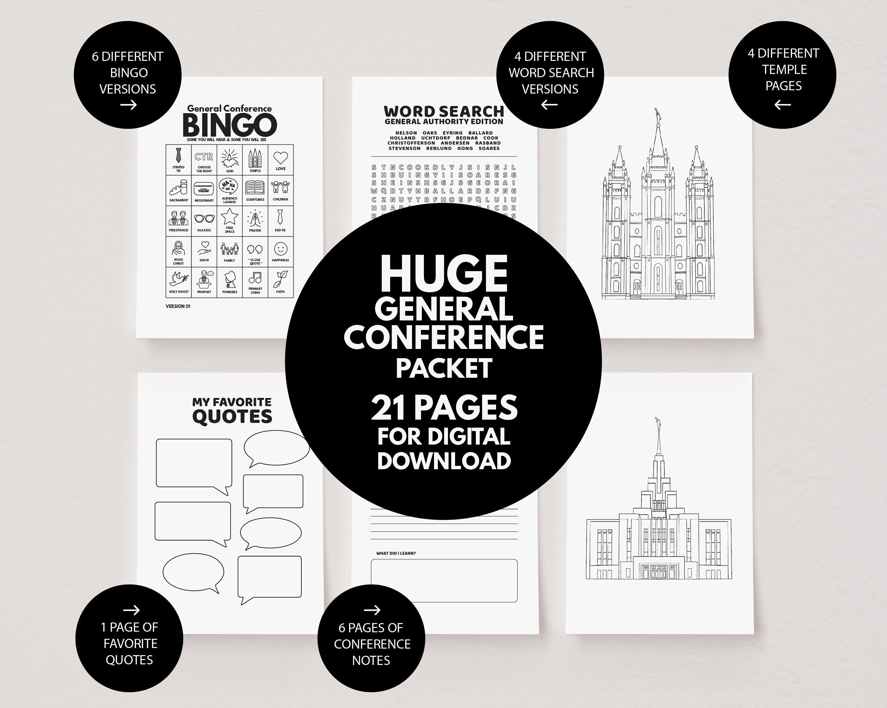 General Conference Packet | LDS Conference Activity | LDS Coloring ...