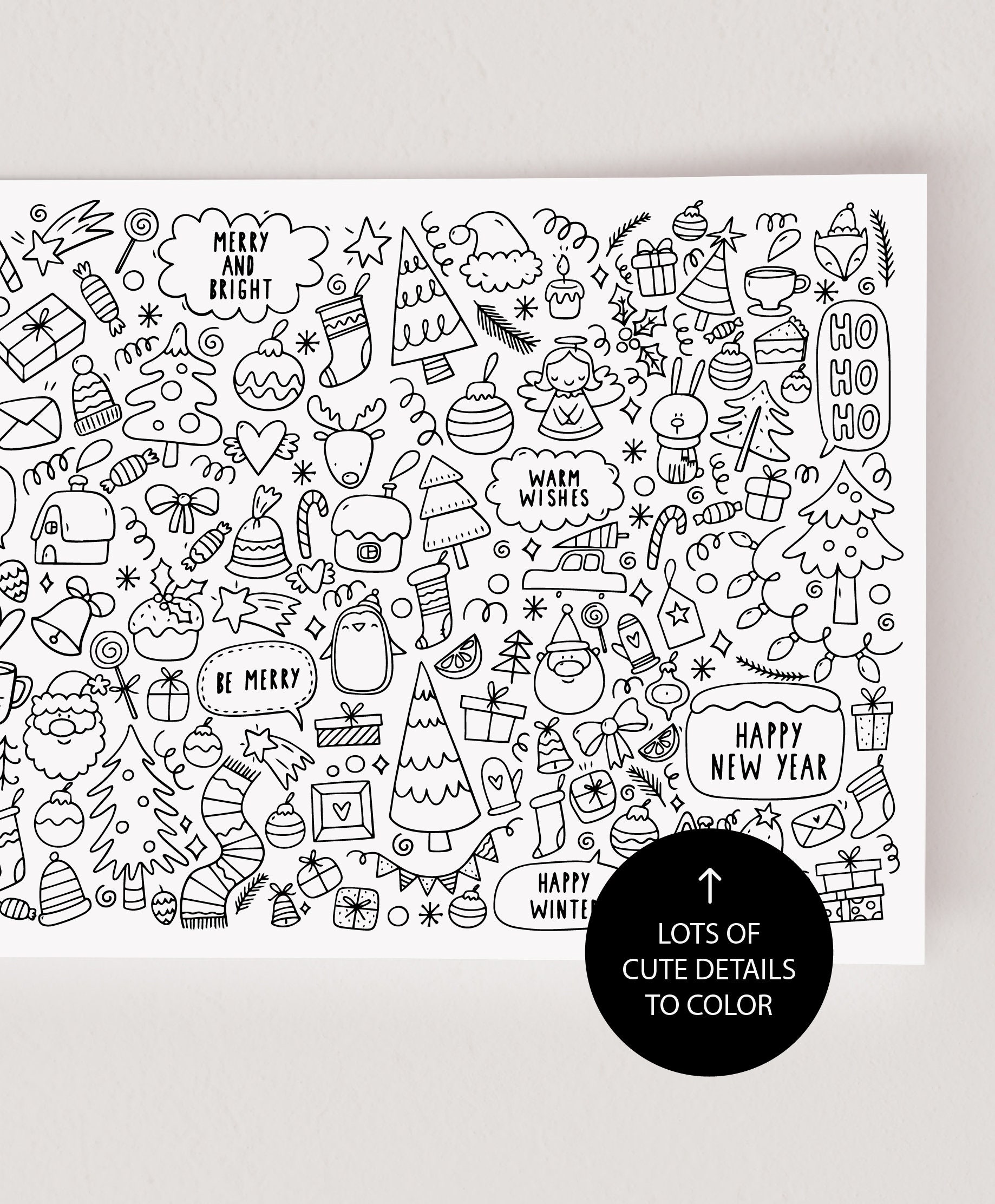 Christmas Giant Coloring Page Giant Coloring Poster Large Coloring