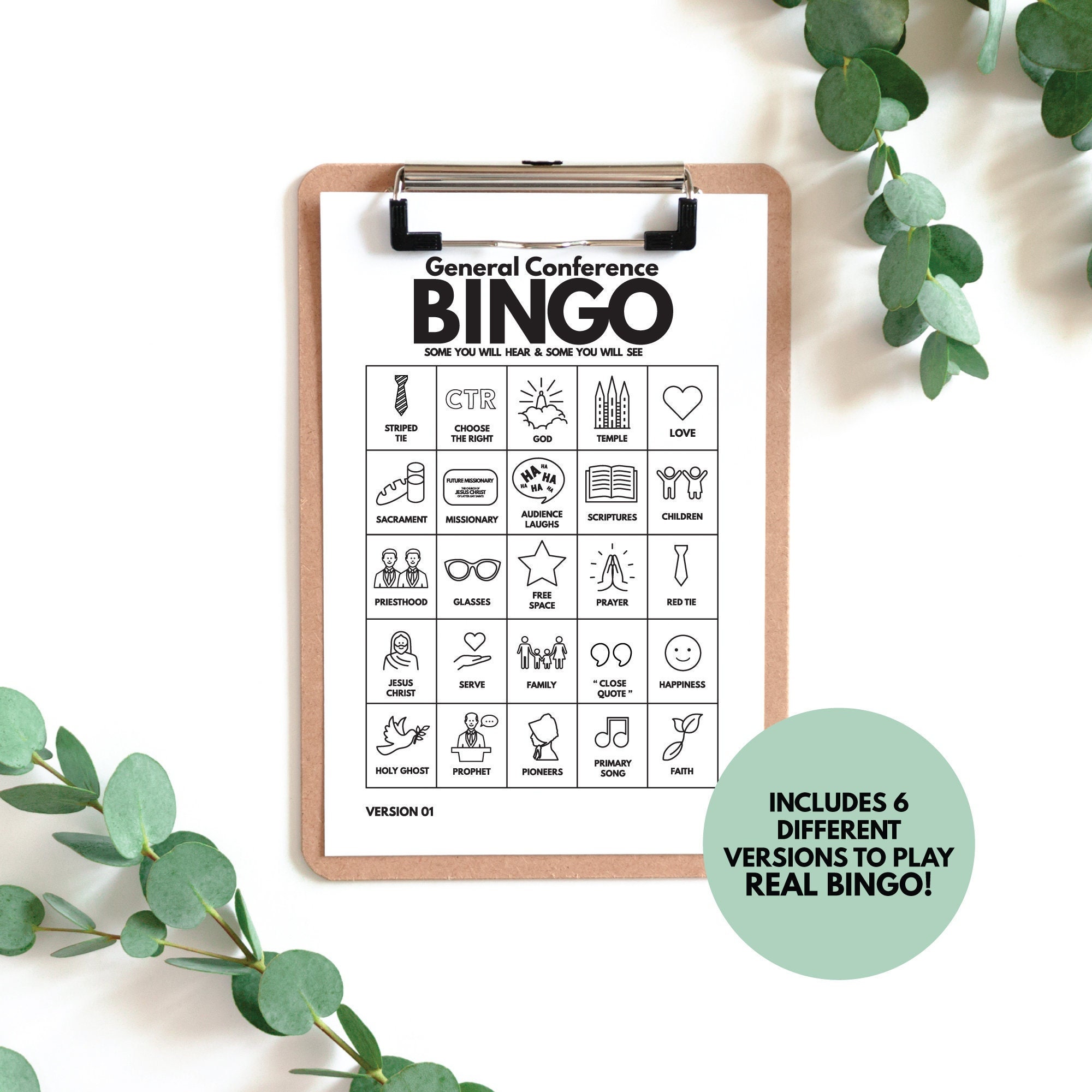 General Conference Bingo | LDS Coloring Pages | LDS Conference Activity ...