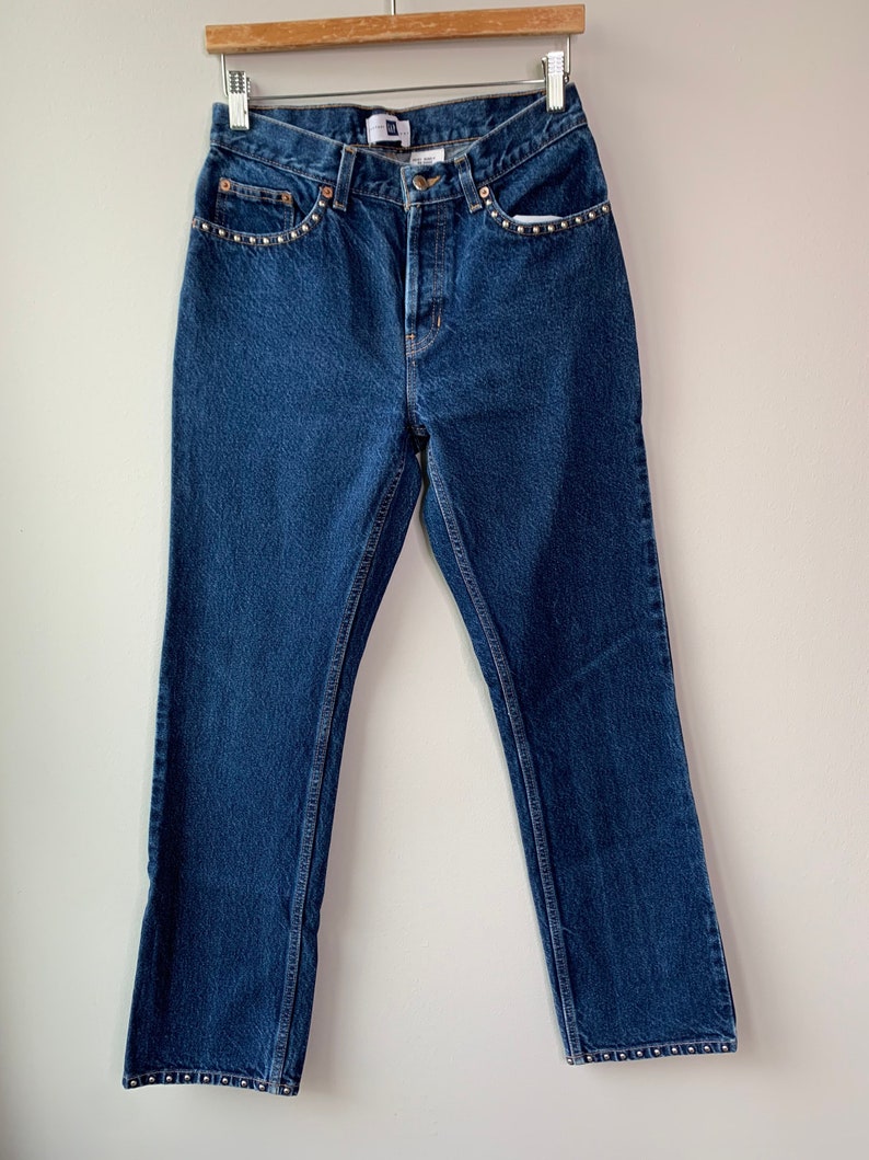 90s Studded Dark Wash Gap Jeans Bootcut Size 6R