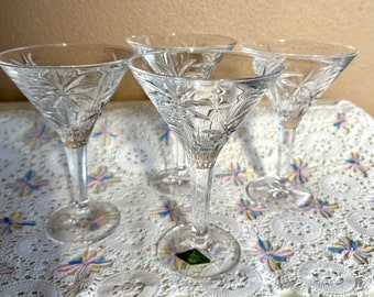 Vintage Shannon Crystal Martini Glasses