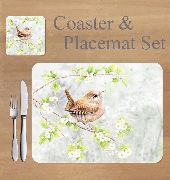 Jenny Wren Placemat and Coaster Set Featuring Artwork by Etsy UK