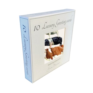 Farmyard Animals, tarjetas de felicitación, caja de 10 tarjetas y sobres, imágenes de Jane Bannon