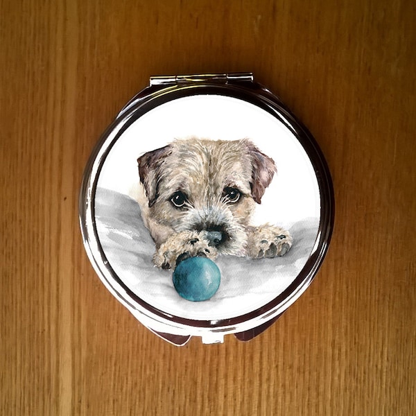 Miroir compact Border terrier