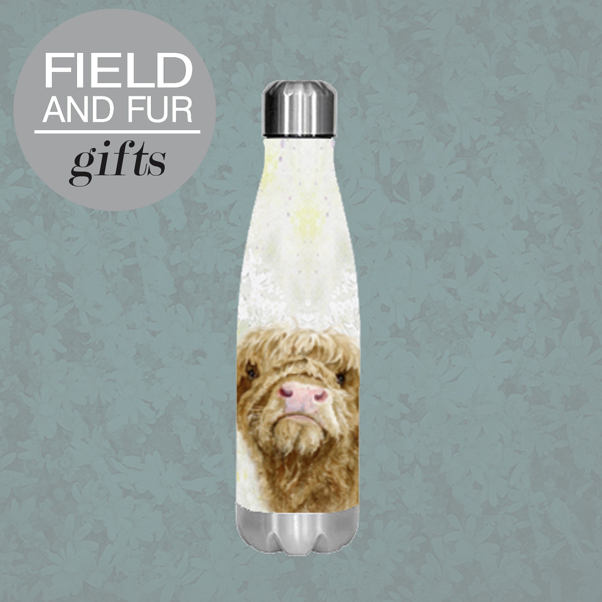 Insulated Water Bottle - Faux Cowhide main image 1