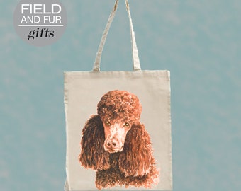 Standard Red Poodle Tote Shopping Bag