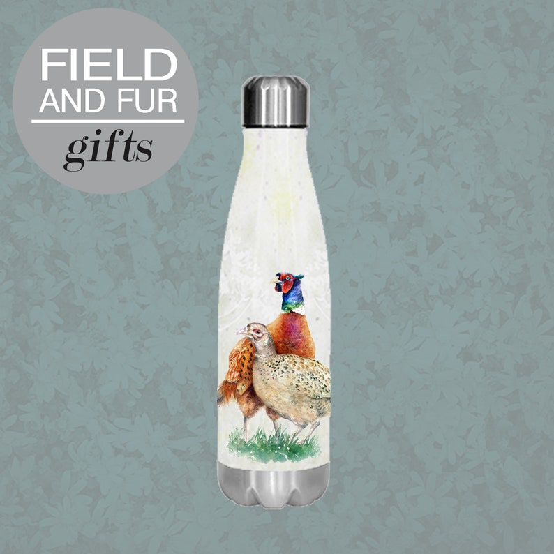 keeps your drink Hot or Cold insulated water bottle Pheasants