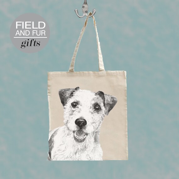 thumbnail image 2 of "Loved By A Jack Russell Terrier" Tote Bag – Canvas, Made In USA 2 of 3