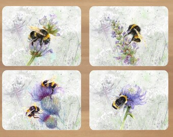 Bees 4 x Placemats & Coasters, featuring artwork by Jane Bannon