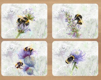 Bees 4 x Placemats & Coasters, featuring artwork by Jane Bannon