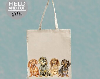 Bolsa de compras con diseño de perro salchicha