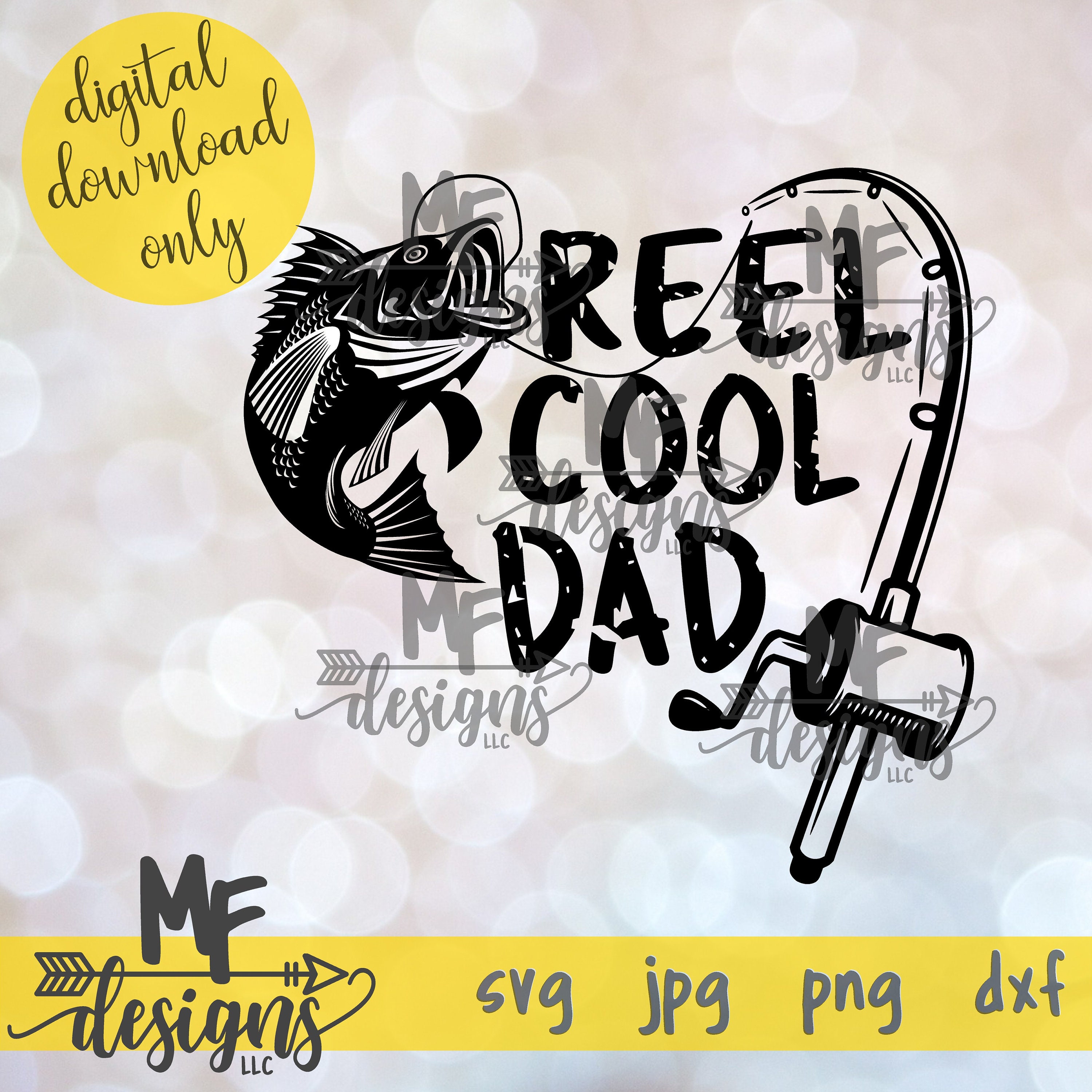 Reel Cool Dad Bass Can Cooler Png, Dad Sublimation Design