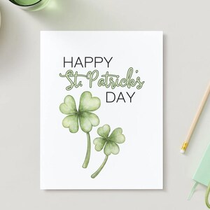 Carte de la Saint-Patrick | imprimable trèfle porte-bonheur | Téléchargement numérique | Vœux de Noël irlandais