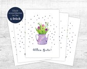 Postcard Set "All The Best": 5 Greeting Cards in Set