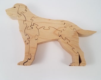 Dogs - wood jigsaw puzzle - handcrafted from beautiful hardwood - rough collie, labrador retriever