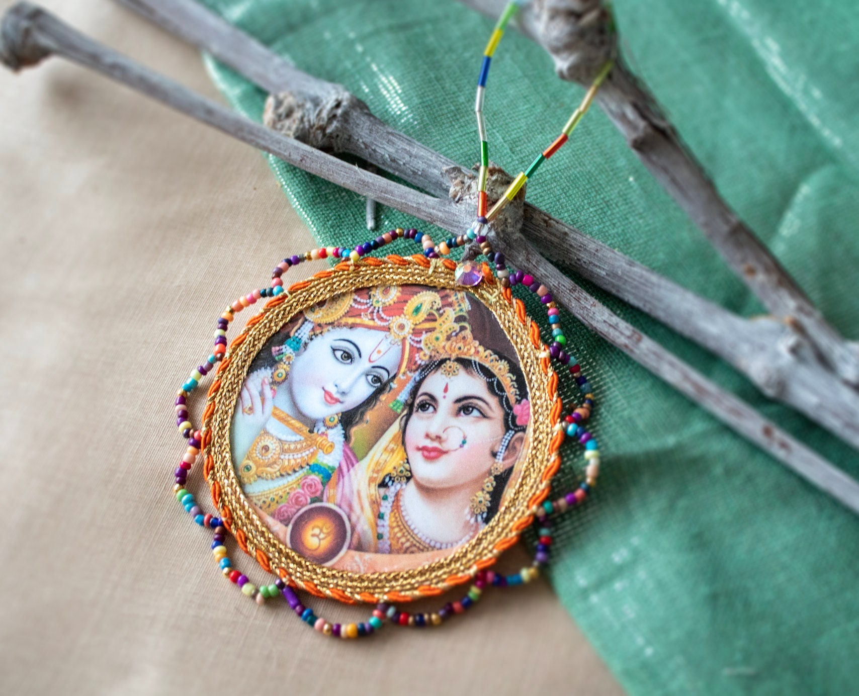 Radha and Krishna Handmade Bead Decor Hanging Tree Cute Wall - Etsy