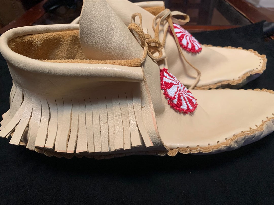 Authentic Beaded Moccasins Handmade in the Sioux Traditional Way