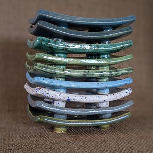 Rectangular Ceramic Soap Dish ~ Coastal Colours