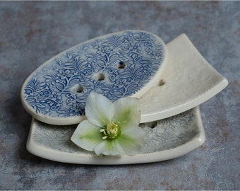 Floral Embossed Soap Dish