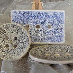 Floral Embossed Soap Dish