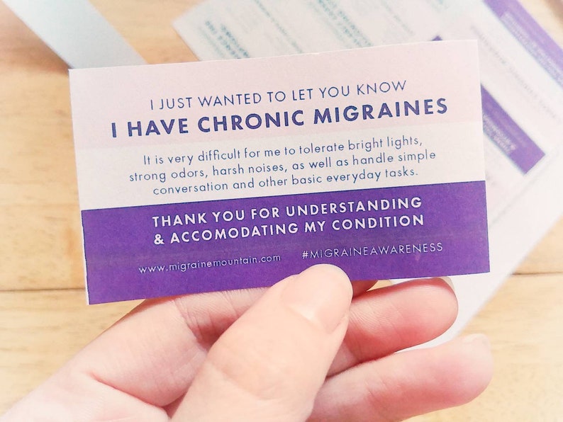 Migraine Alert Card Printable PDF Download Print At Home Etsy Espa a