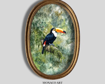 Toucan Watercolor Print | Tropical Bird Wall Art | Jungle Decor (Digital Download)