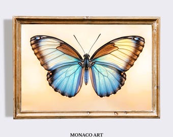 Blue Butterfly Wall Art Nature Inspired Print (Digital Download)