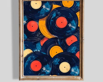 Vinyl Record Wall Art Retro Music Room Decor Poster | (Digital Download)