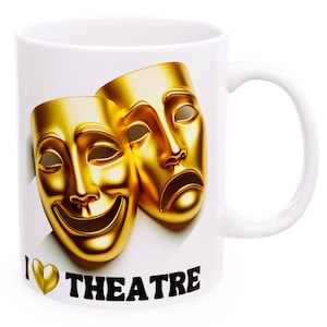 Theater Lover Mug, Drama Club Gift, Actor Coffee Cup, Theater Geek Present, Broadway Fan Tea Mug