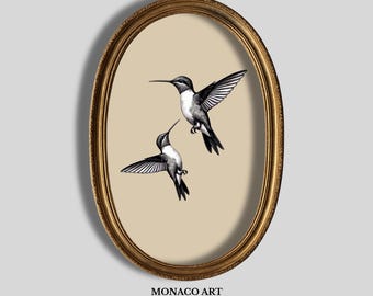 Hummingbird Print Vintage Bird Poster | (Digital Download)