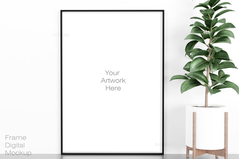 Download A1 Poster Frame Mockup Vertical Black Frame Mockup Thin | Etsy