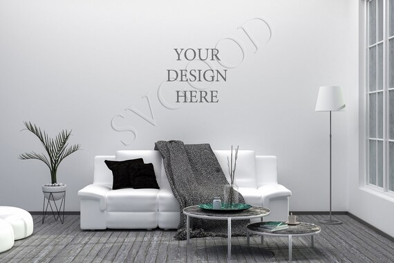 Interior Stock Photography Living Room Blank Wall Etsy